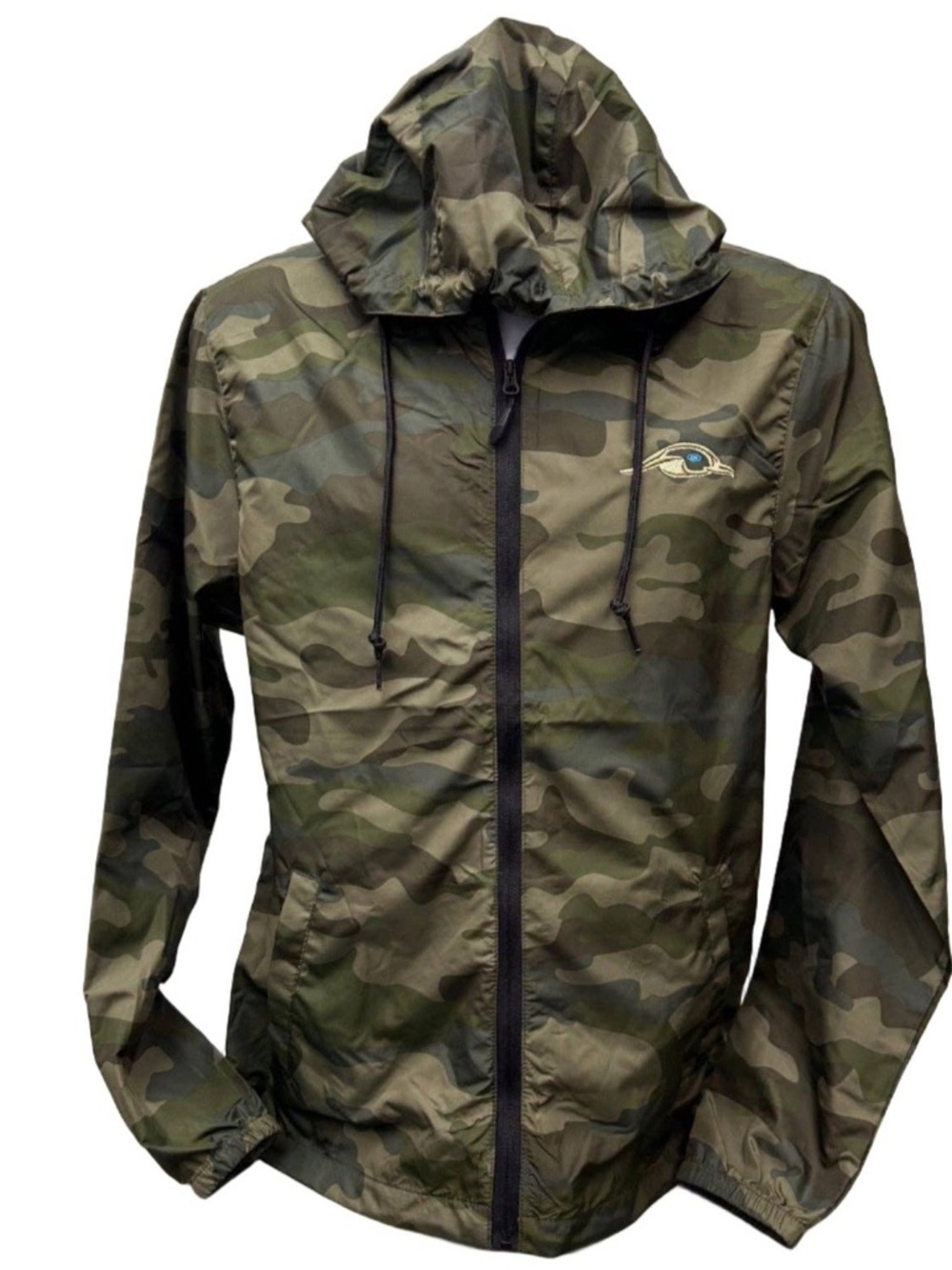AFW Camo Lightweight Full Zip Pullover Windbreaker Water Resistant Jacket
